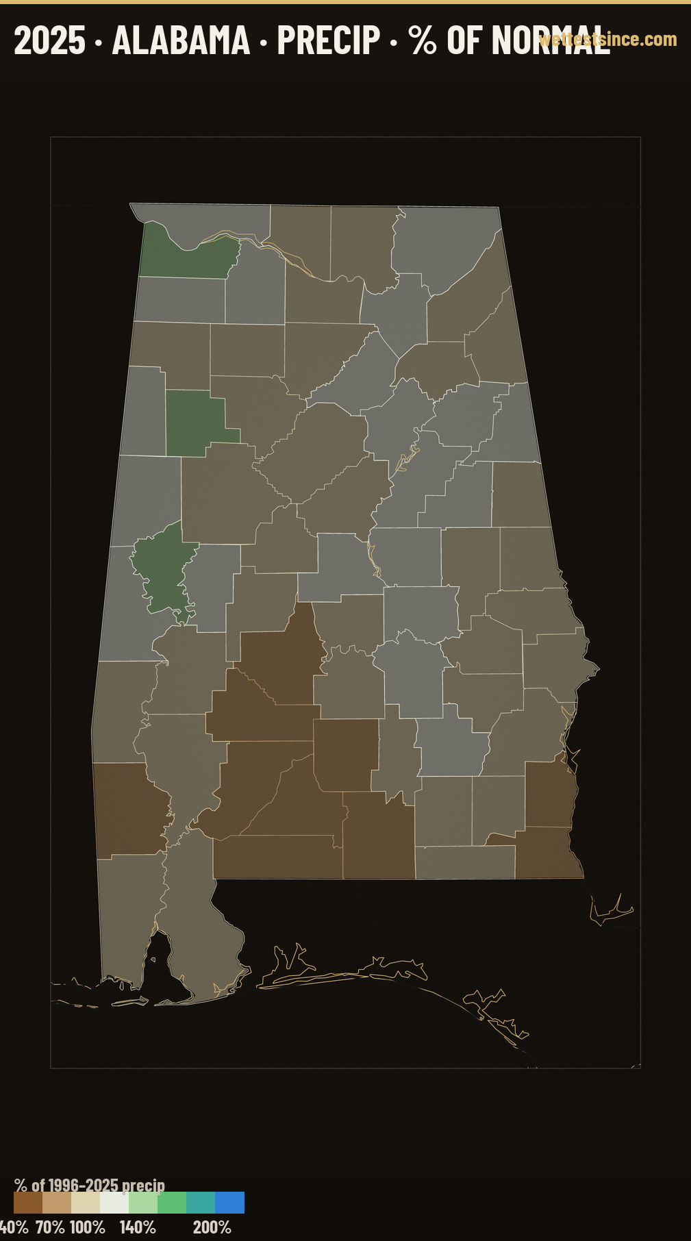 Where 2025 Ran Wet &amp; Dry