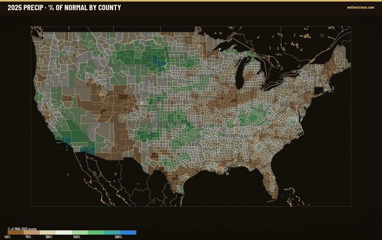Where 2025 Ran Wet &amp; Dry
