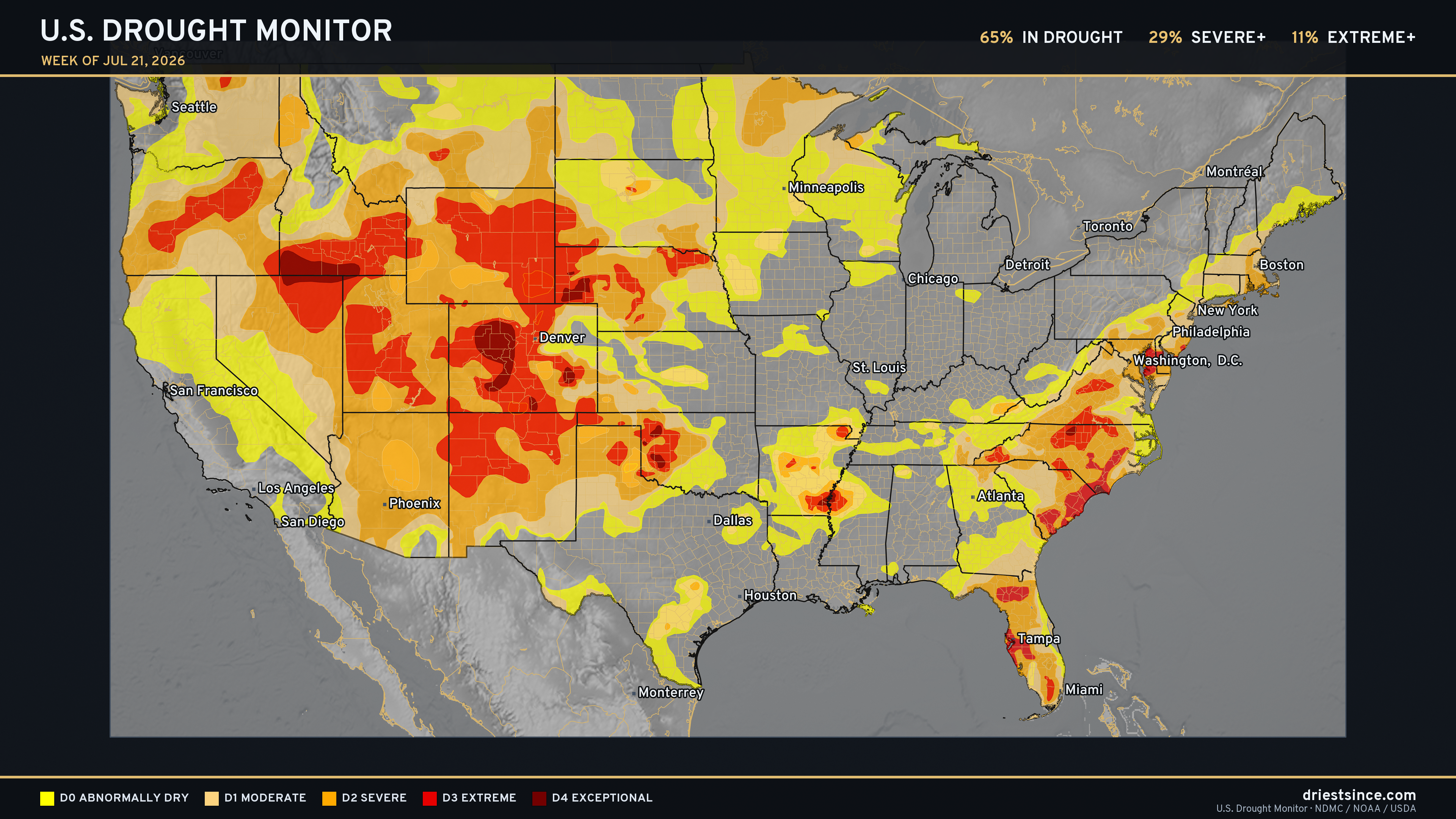 U.S. Drought Monitor map